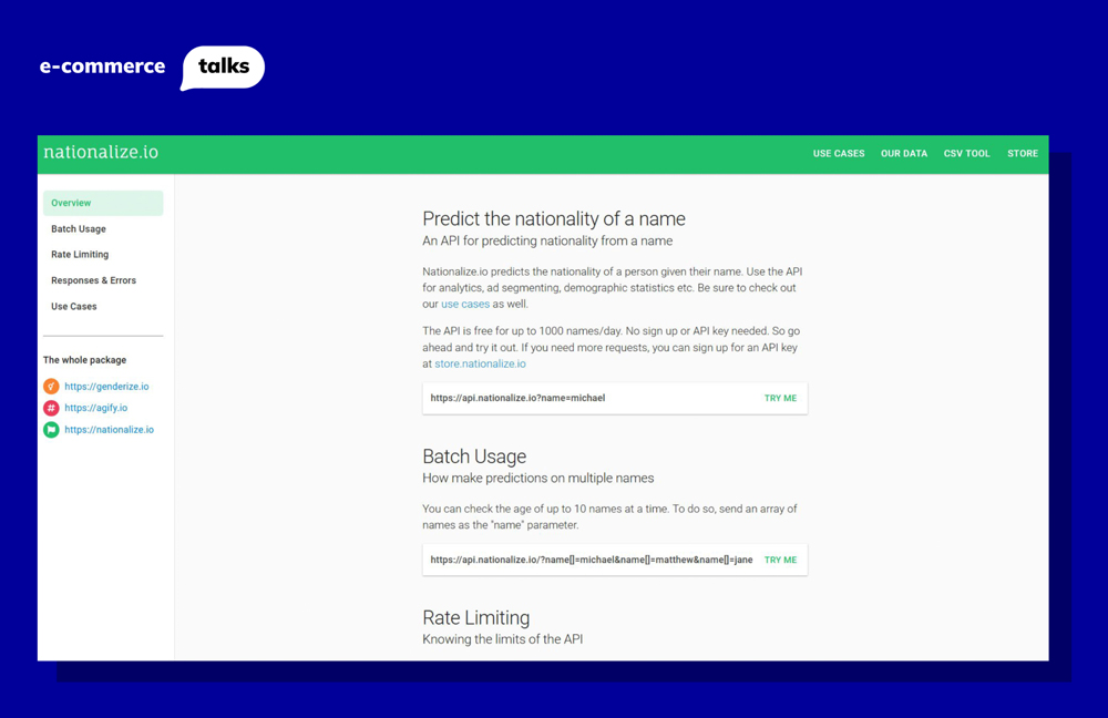 nationalize.io and genderize.io tools for customer segmentation