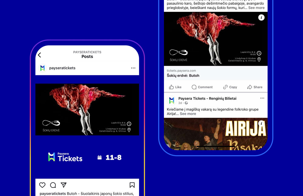 Renginių idėjos ir pasiūlymai Paysera Tickets socialiniuose tinkluose.